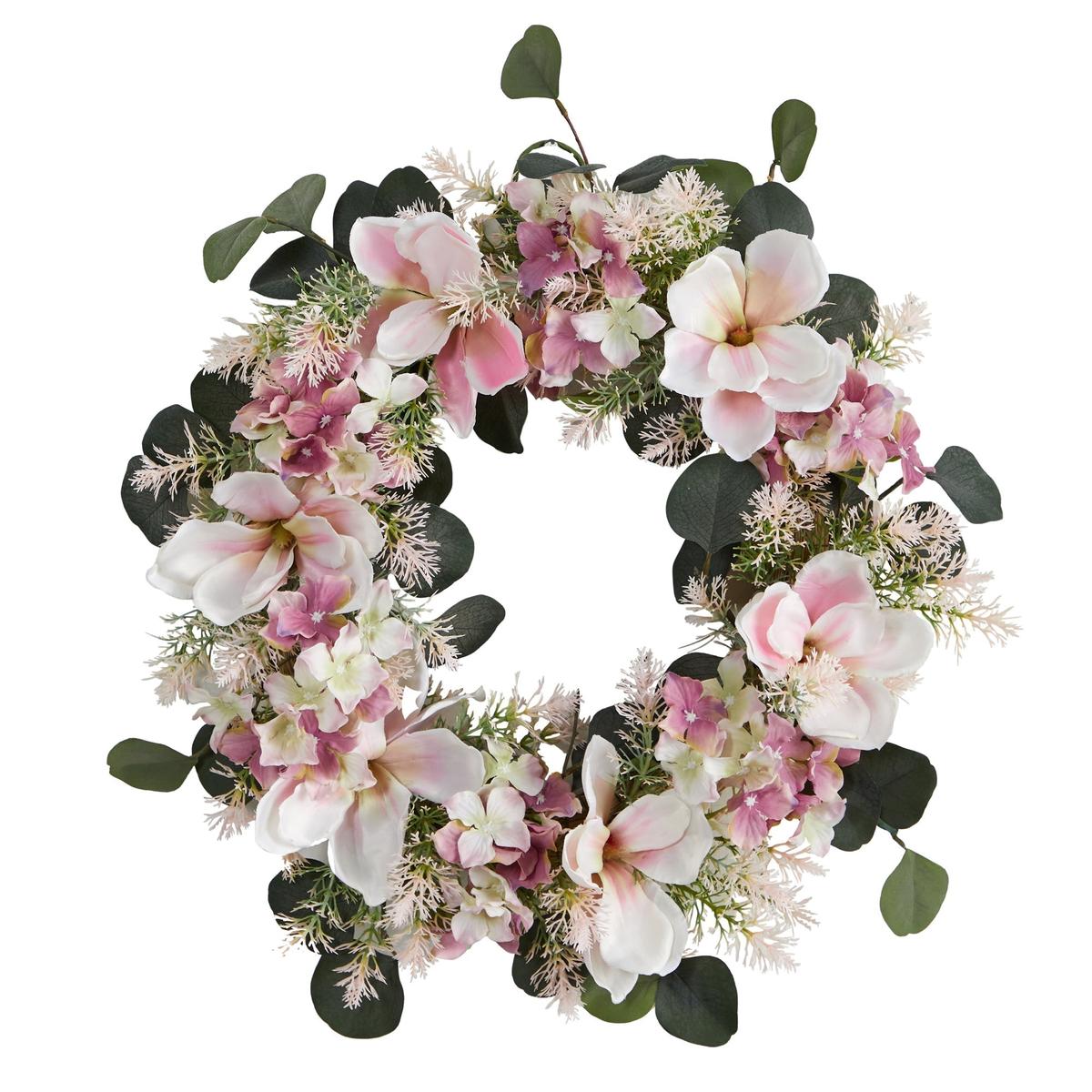 Shop For 20” Hydrangea and Magnolia Artificial Wreath