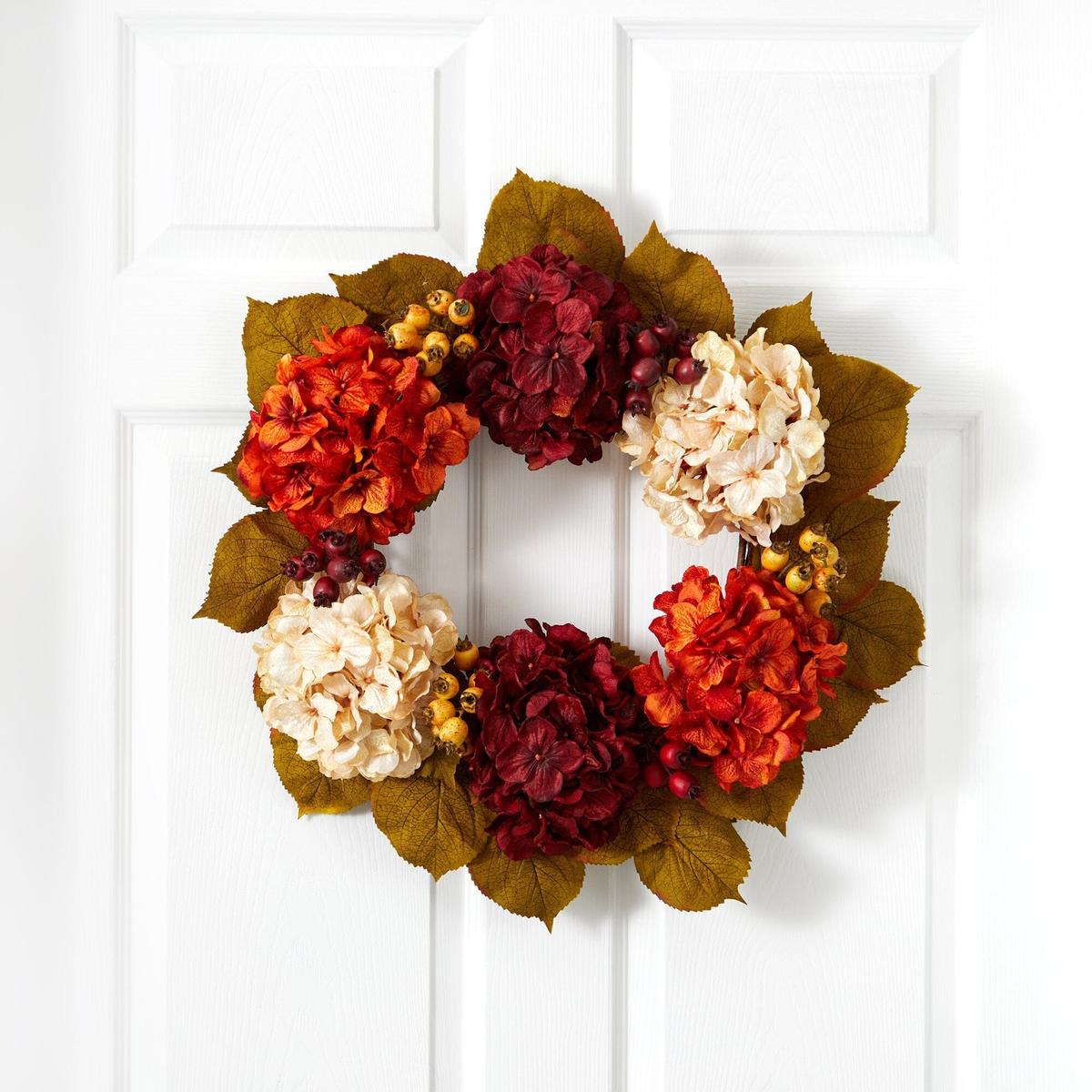 Shop For 20” Hydrangea Berry Artificial Wreath