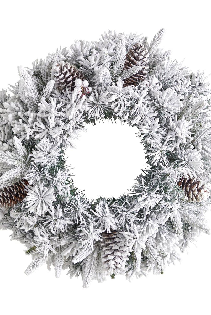 Shop For 20” LED Flocked Artificial Christmas Wreath