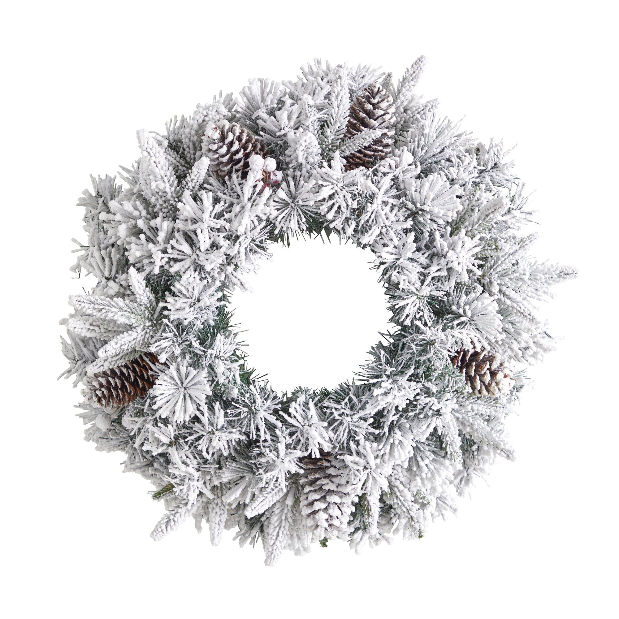 Shop For 20” LED Flocked Artificial Christmas Wreath