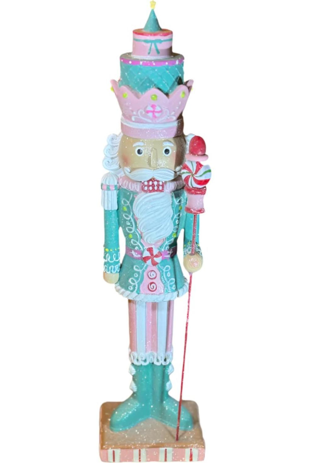 20" LED Pastel Christmas Nutcracker w/Staff