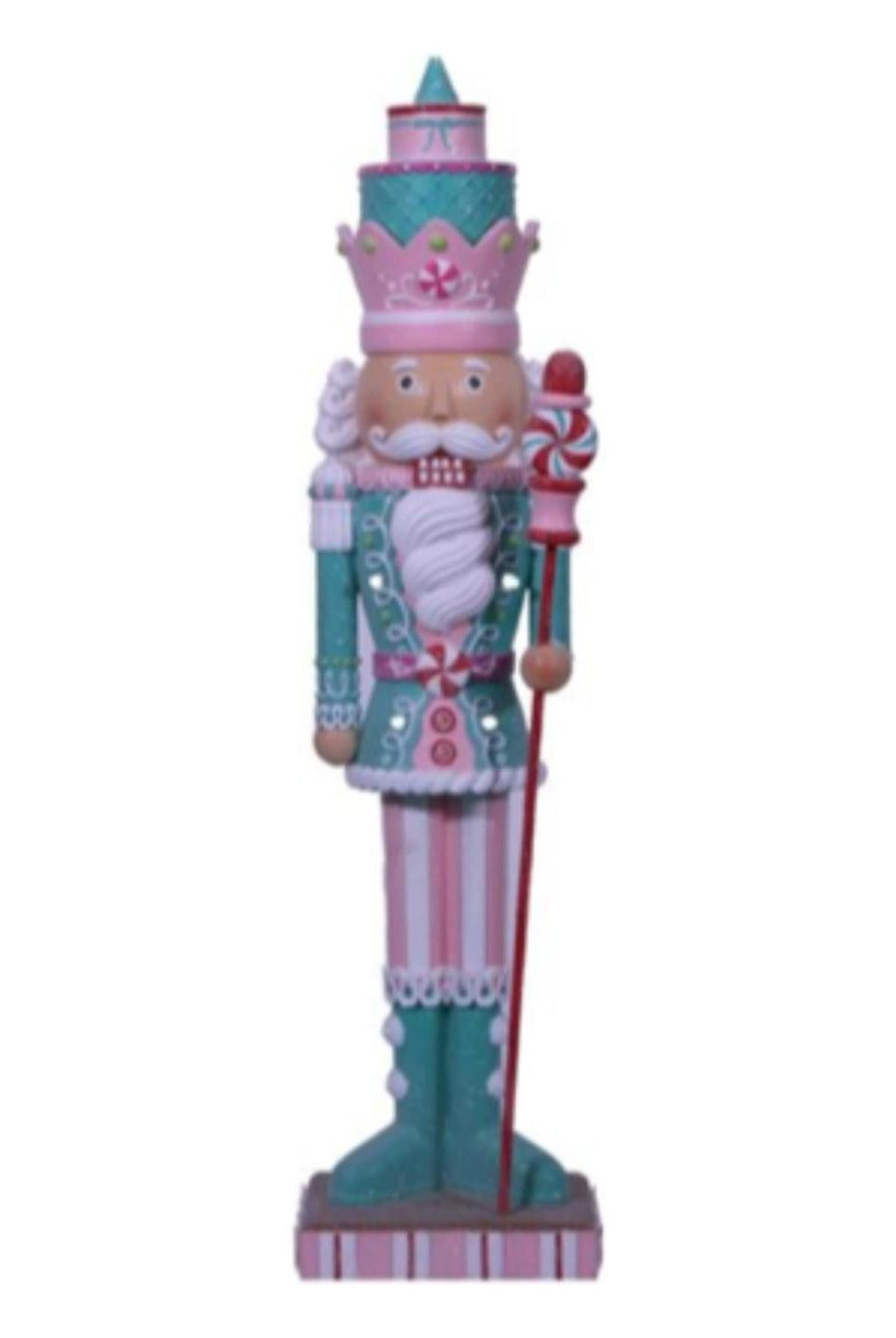 20" LED Pastel Christmas Nutcracker w/Staff