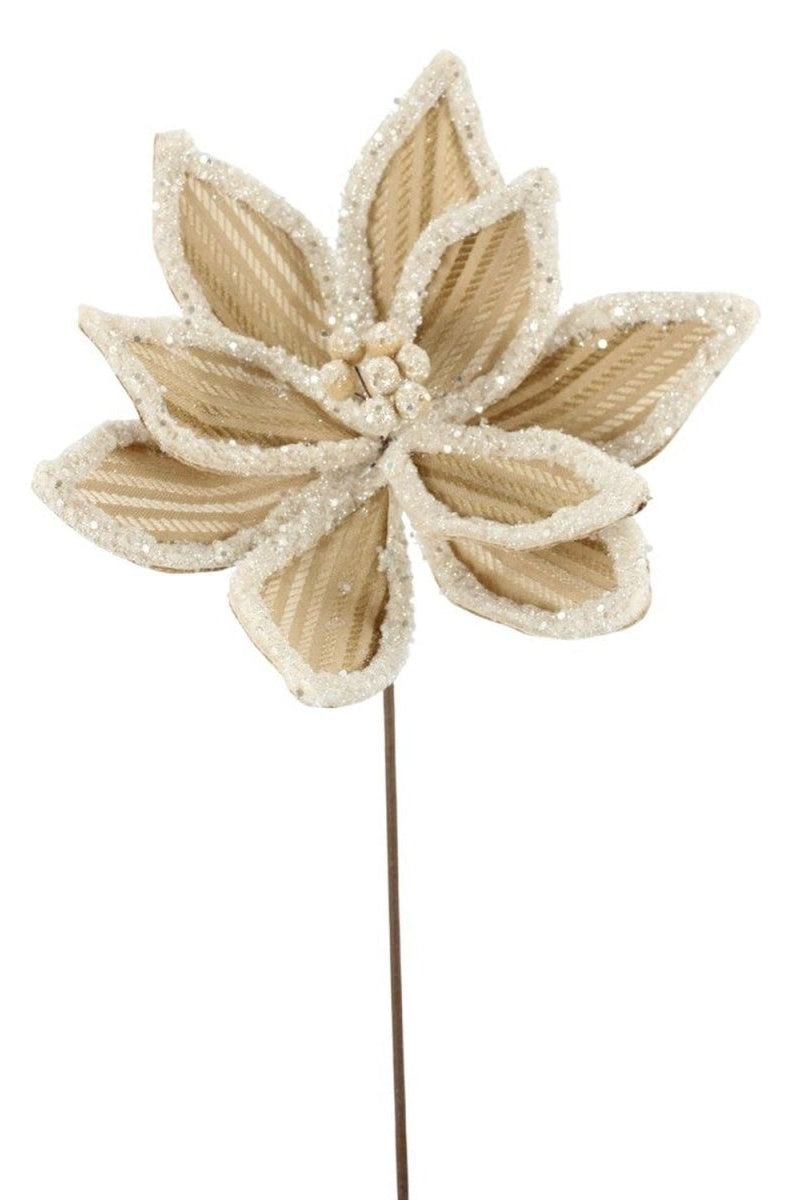 Shop For 20in Brown Frosted Poinsettia Stem