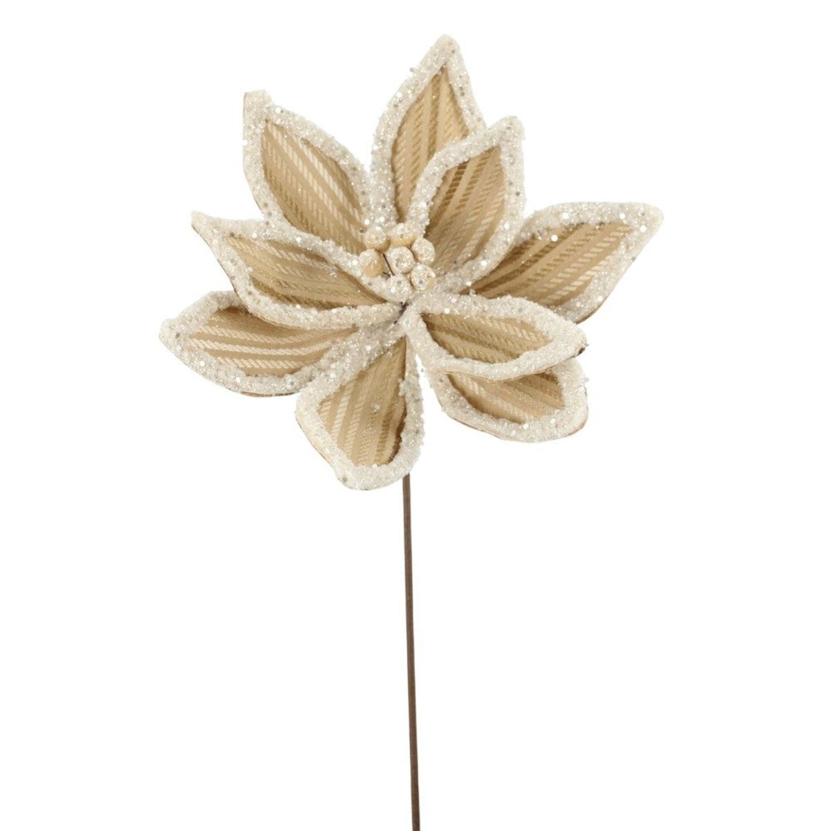 Shop For 20in Brown Frosted Poinsettia Stem