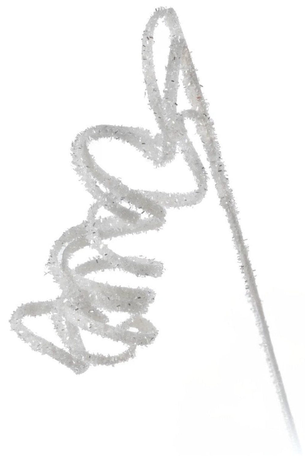Shop For 20in Curly Glitter Hanging Spray: White/Silver