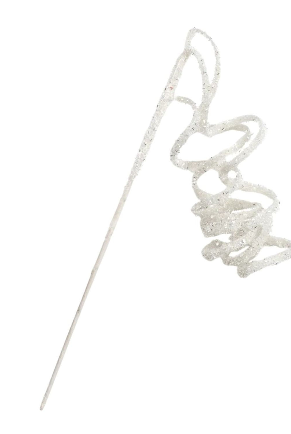 Shop For 20in Curly Glitter Hanging Spray: White/Silver