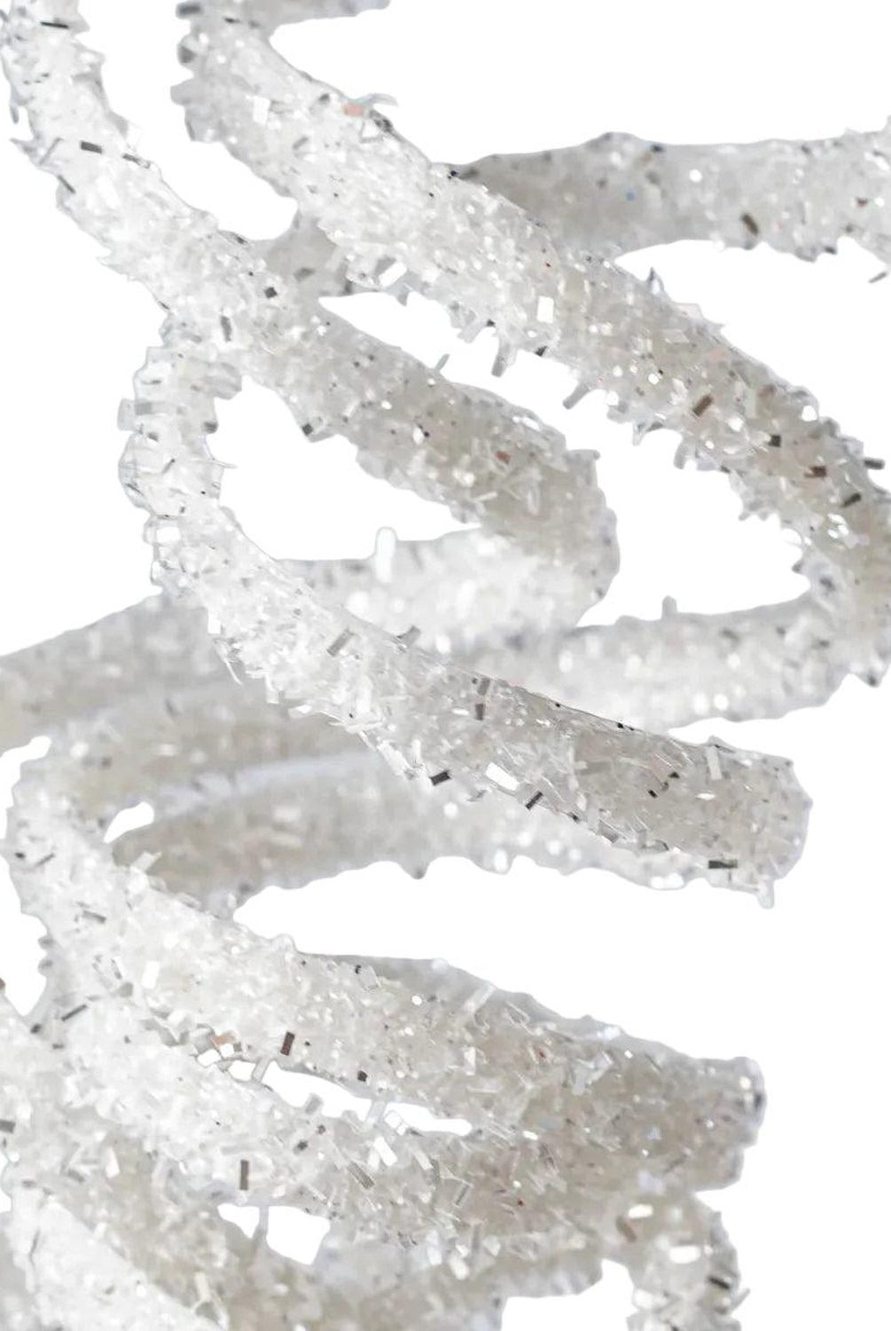 Shop For 20in Curly Glitter Hanging Spray: White/Silver