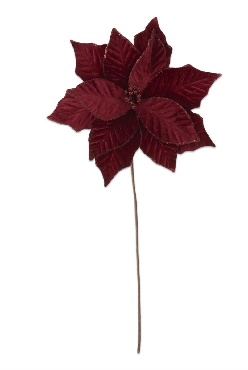 Shop For 20in Dark Red Poinsettia Stem