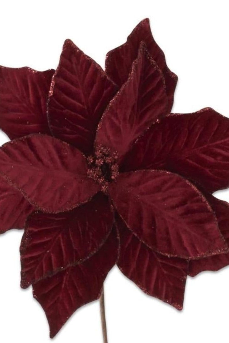 Shop For 20in Dark Red Poinsettia Stem