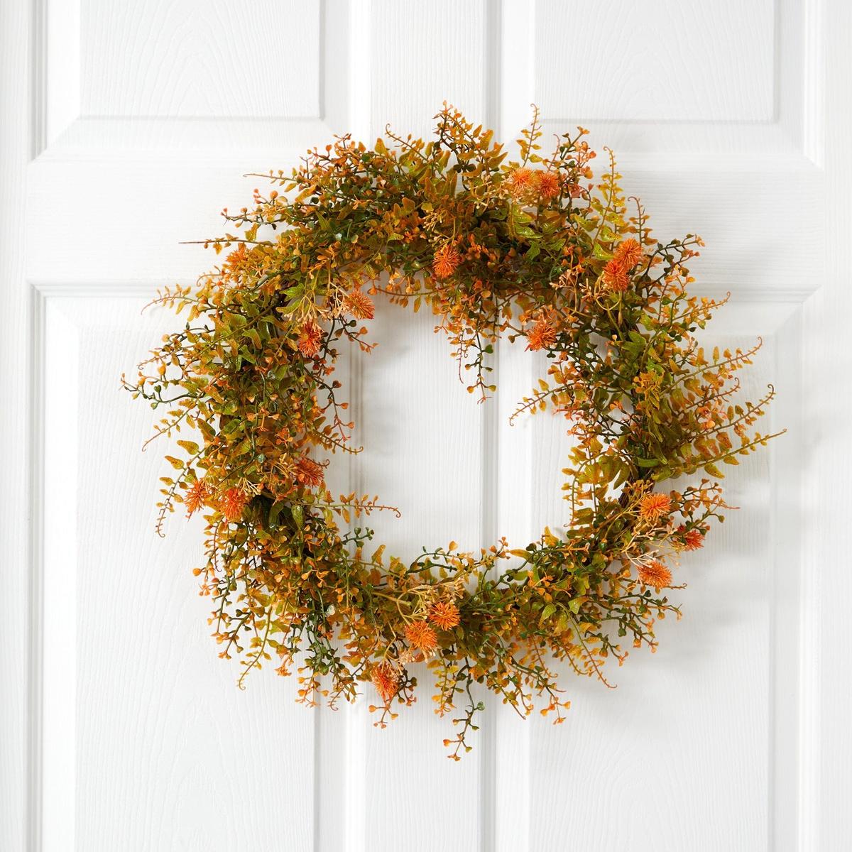 Shop For 21” Autumn Fern Artificial Wreath