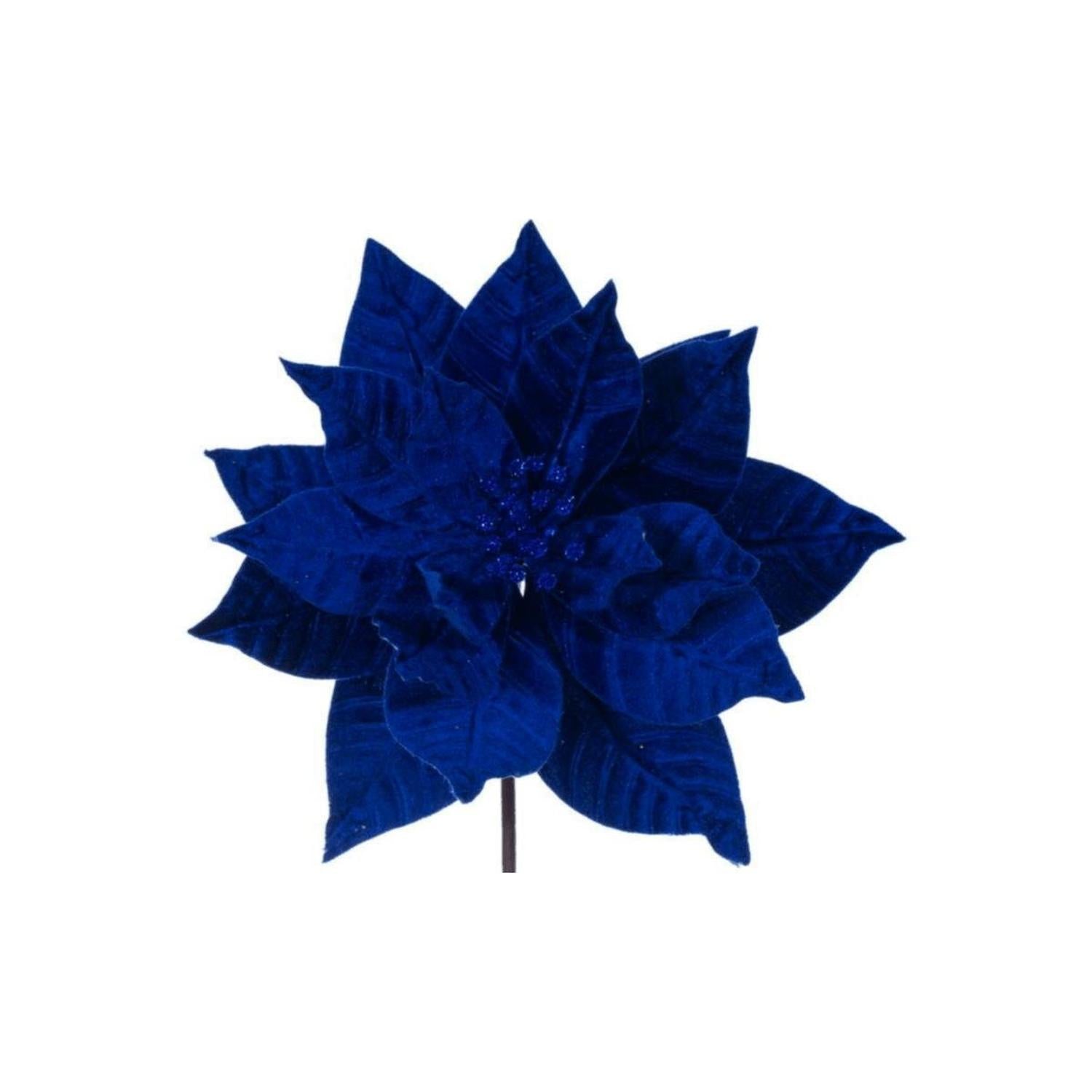 Shop For 21" Blue Poinsettia Stem