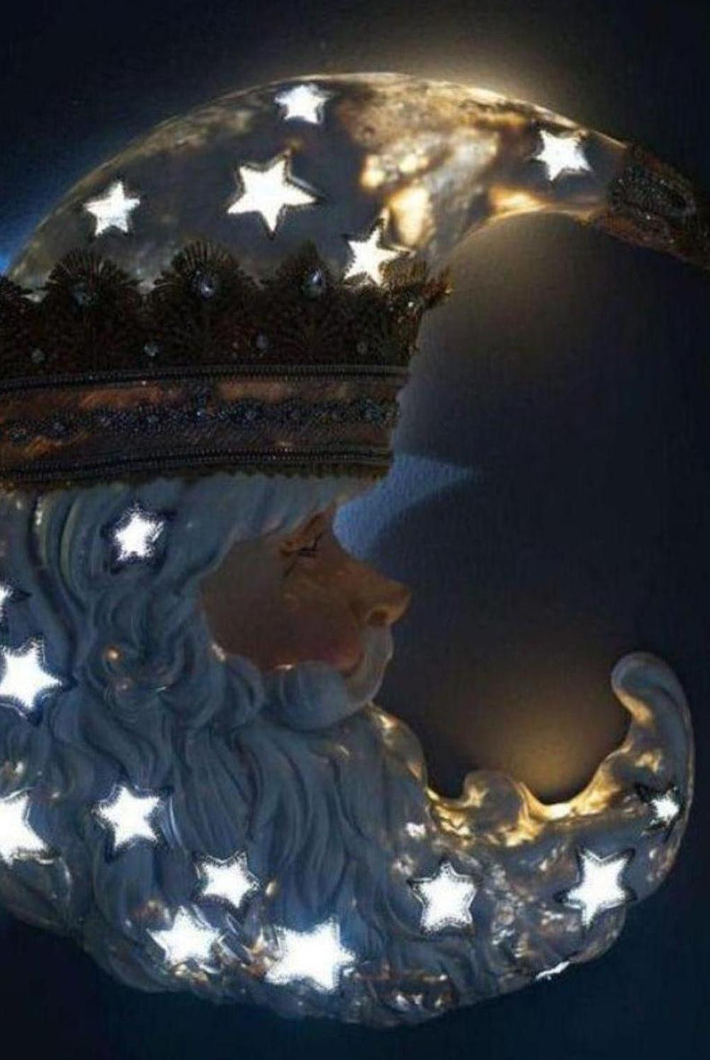 21" Celestial Santa Wall Mask with Lights