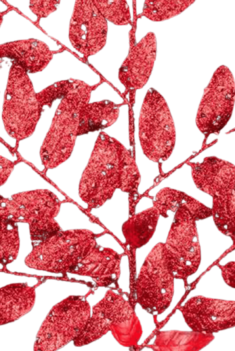 Shop For 21" Glitter Honey Locust Spray: Red