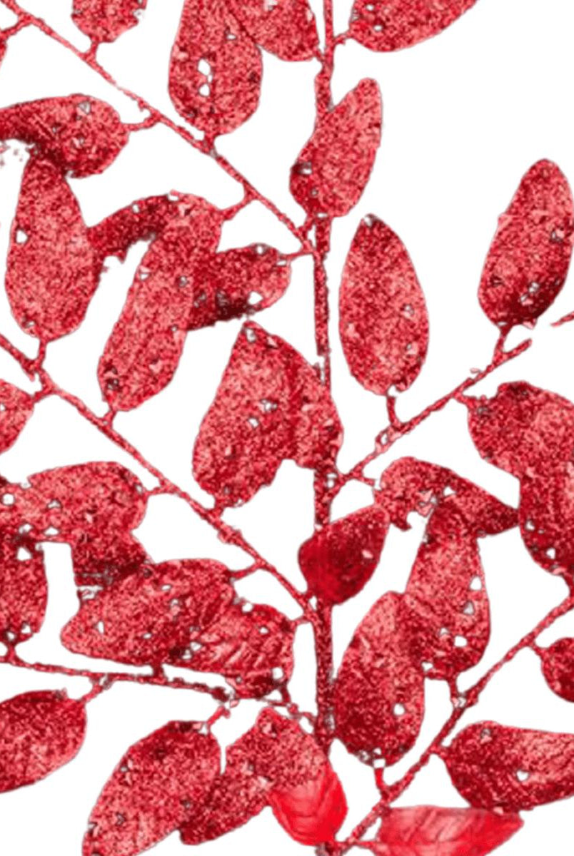 Shop For 21" Glitter Honey Locust Spray: Red