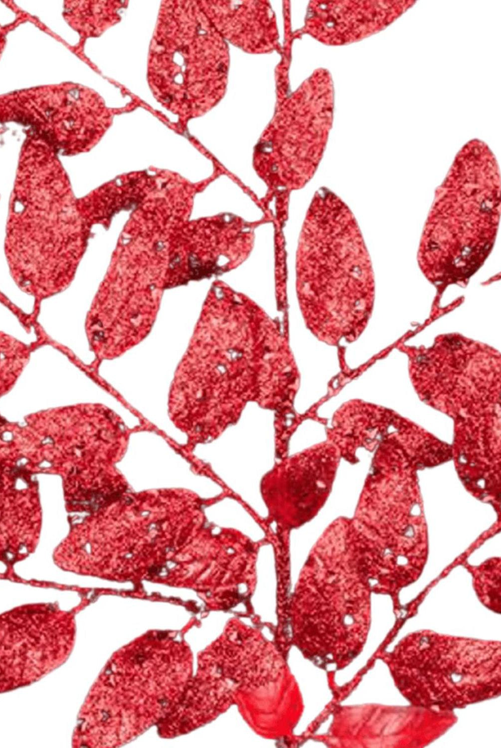 21" Glitter Honey Locust Spray: Red