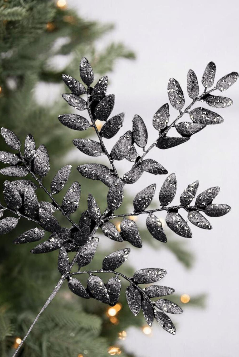 21" Glitter Honey Locust Spray: Smoke Blue