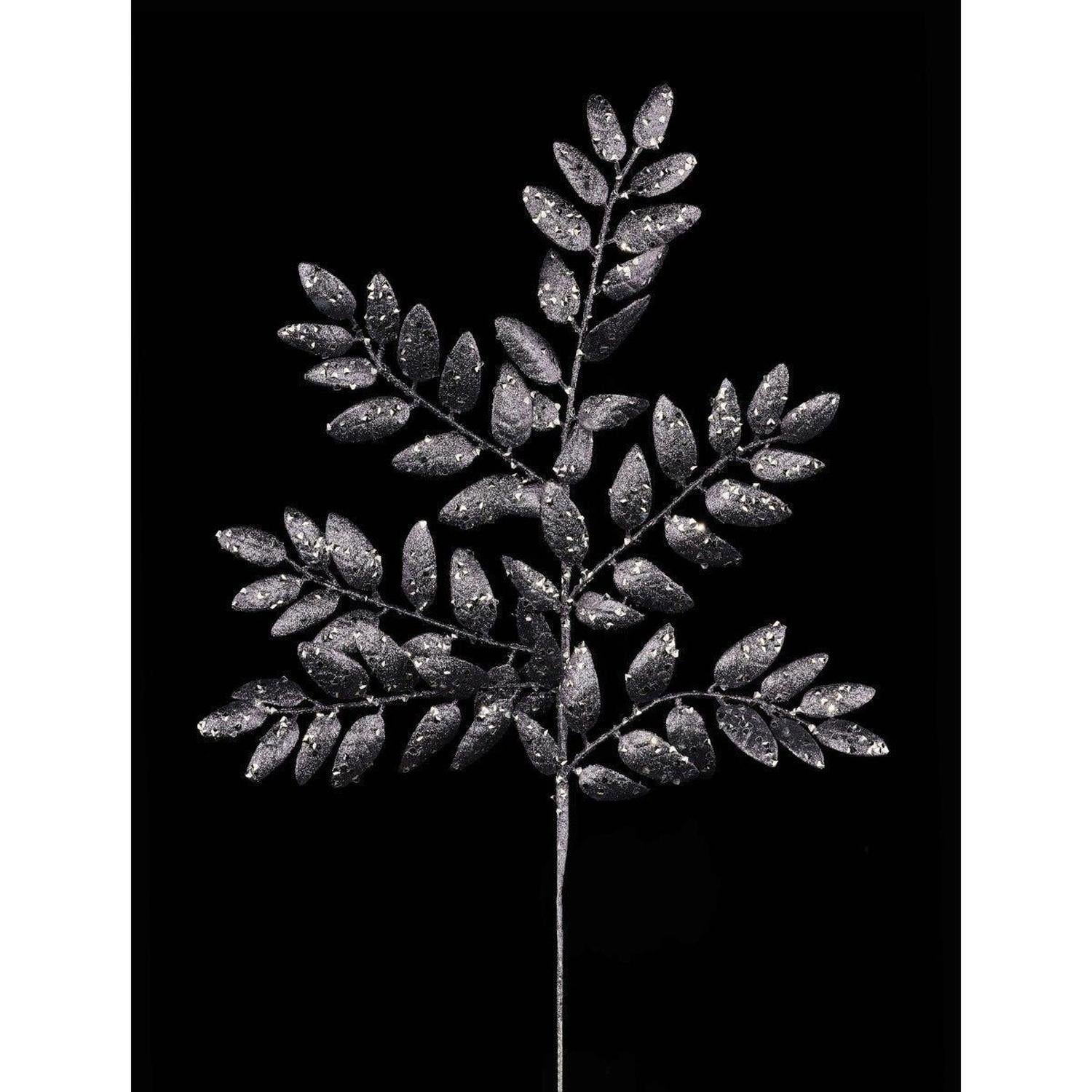 21" Glitter Honey Locust Spray: Smoke Blue