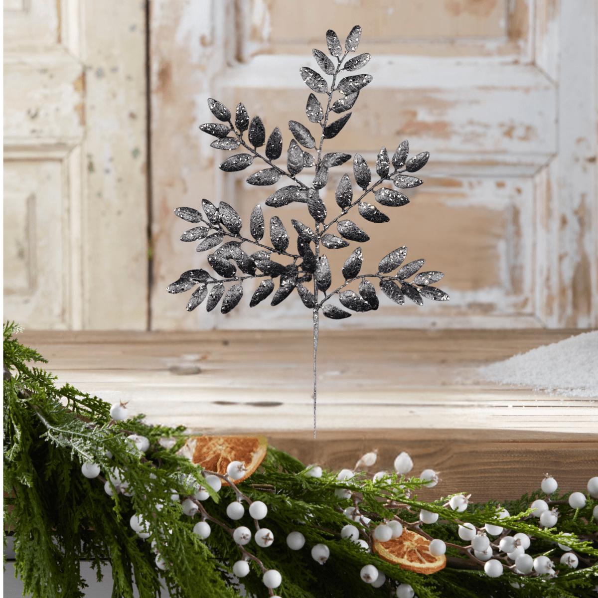 Shop For 21" Glitter Honey Locust Spray: Smoke Blue