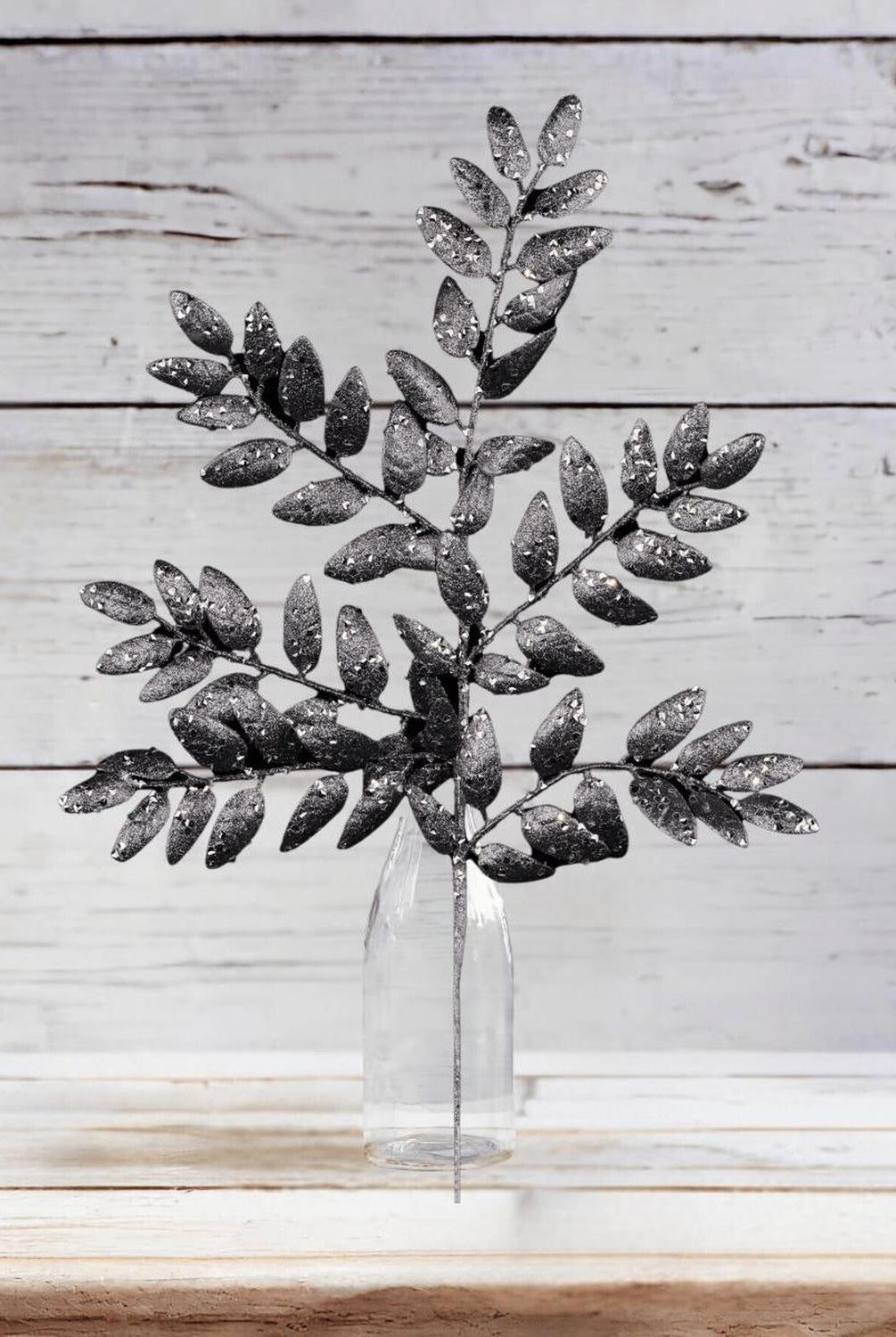 21" Glitter Honey Locust Spray: Smoke Blue