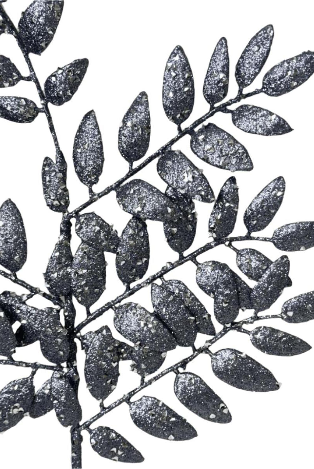 21" Glitter Honey Locust Spray: Smoke Blue