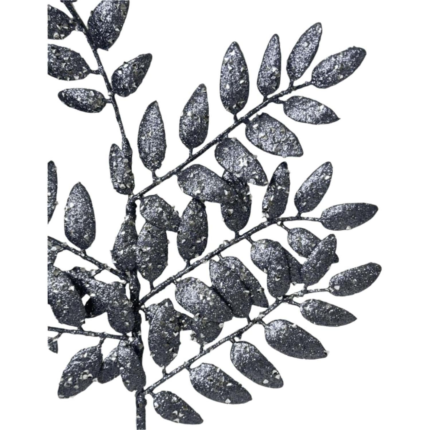 21" Glitter Honey Locust Spray: Smoke Blue