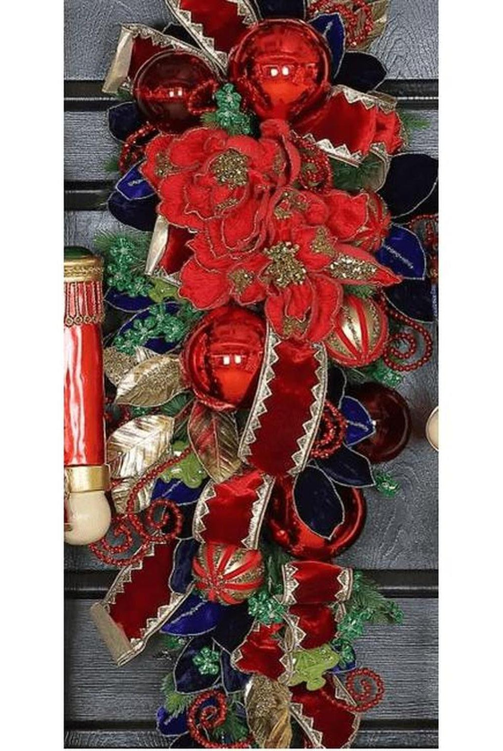 21" Magnolia Bloom Spray: Red