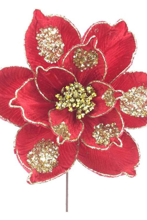 Shop For 21" Magnolia Bloom Spray: Red