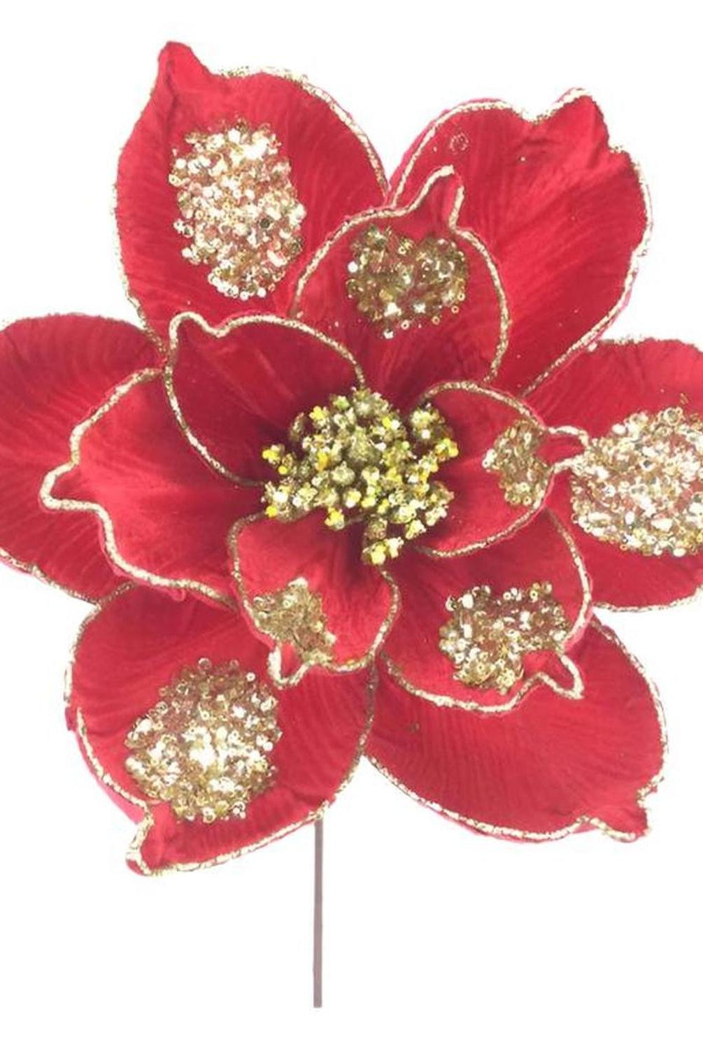 21" Magnolia Bloom Spray: Red