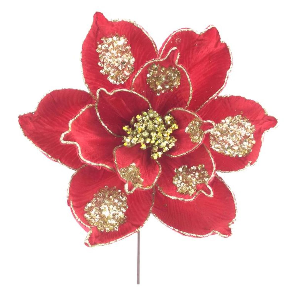 Shop For 21" Magnolia Bloom Spray: Red