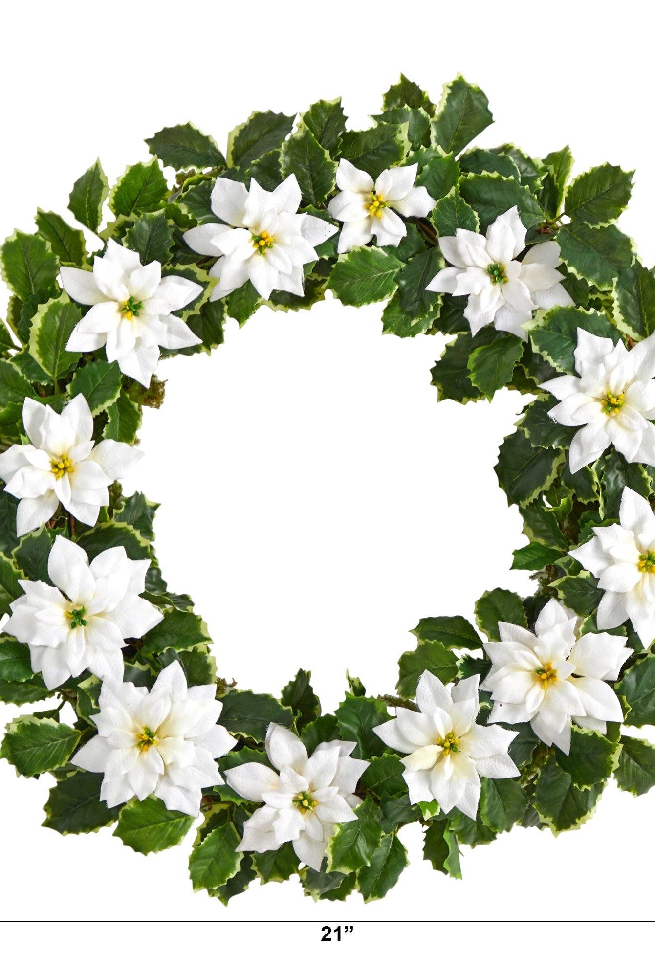 Shop For 21” Poinsettia and Variegated Holly Wreath