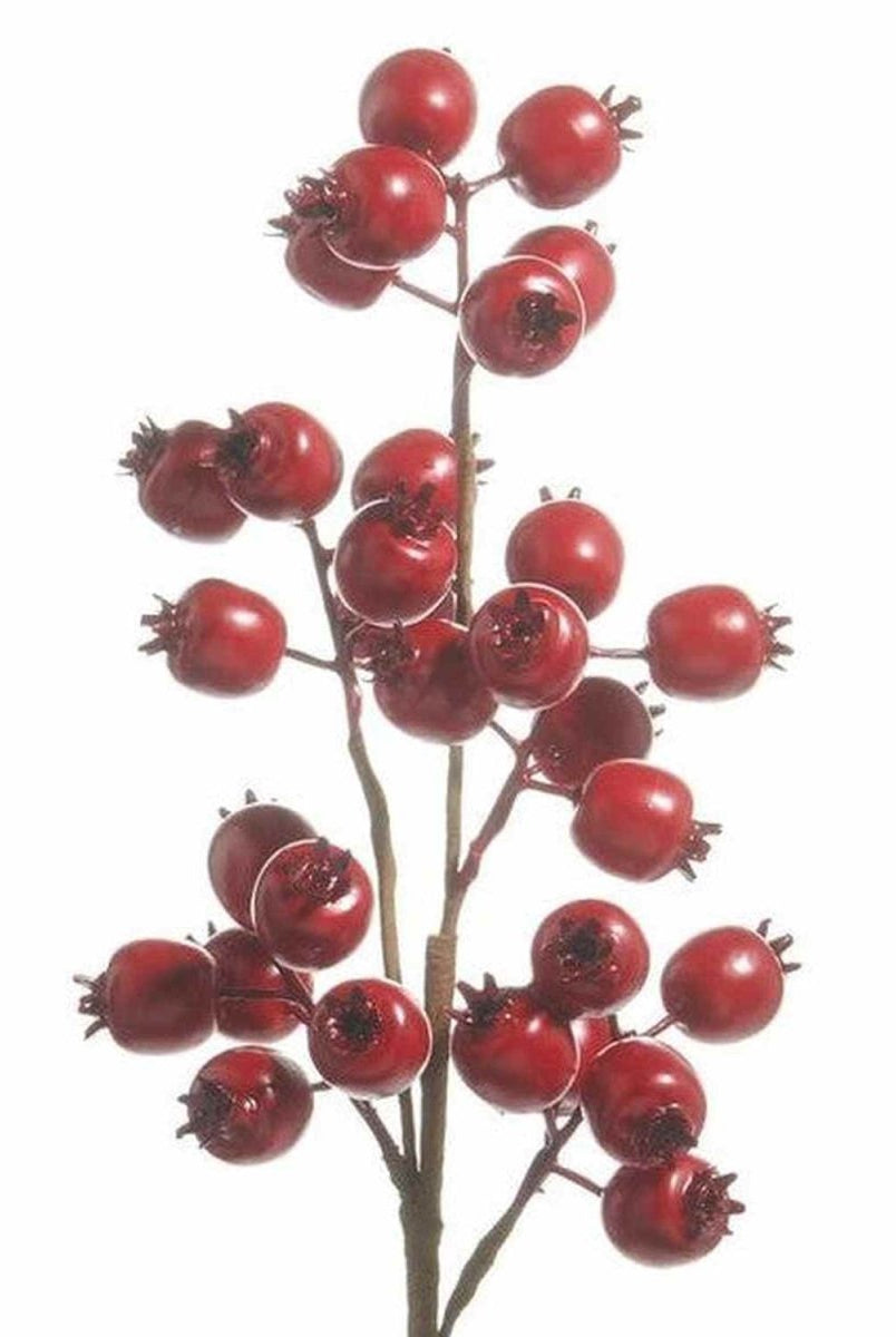 Shop For 21in Matte Red Berry Pod Spray