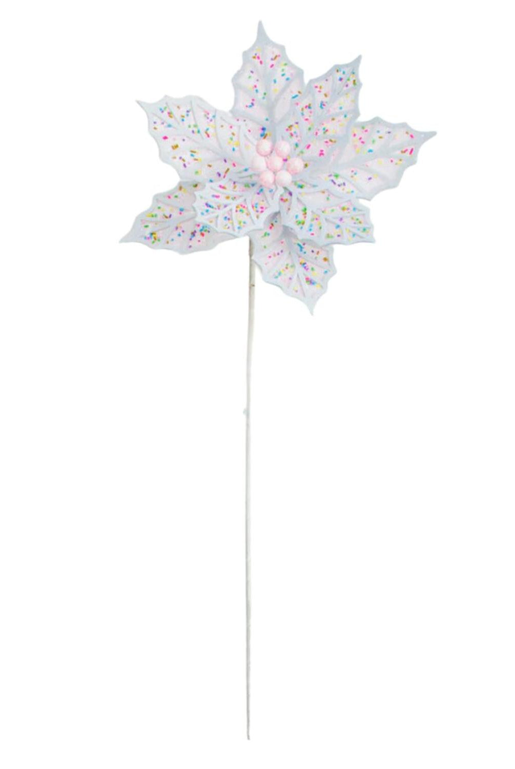 22" Confetti Poinsettia Stem