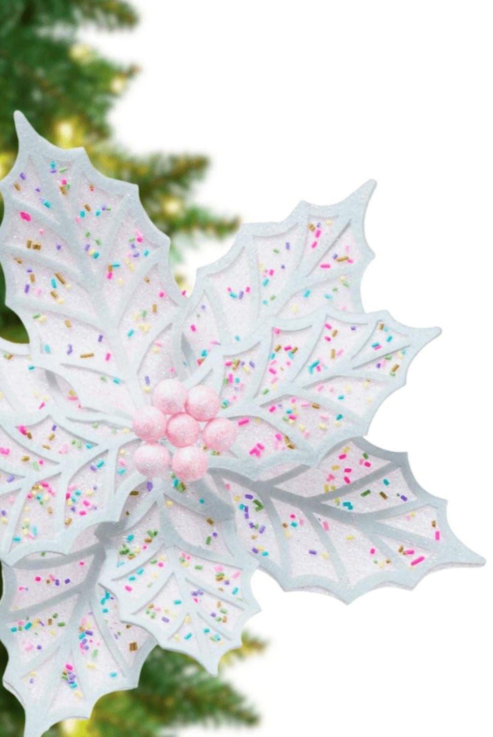 22" Confetti Poinsettia Stem