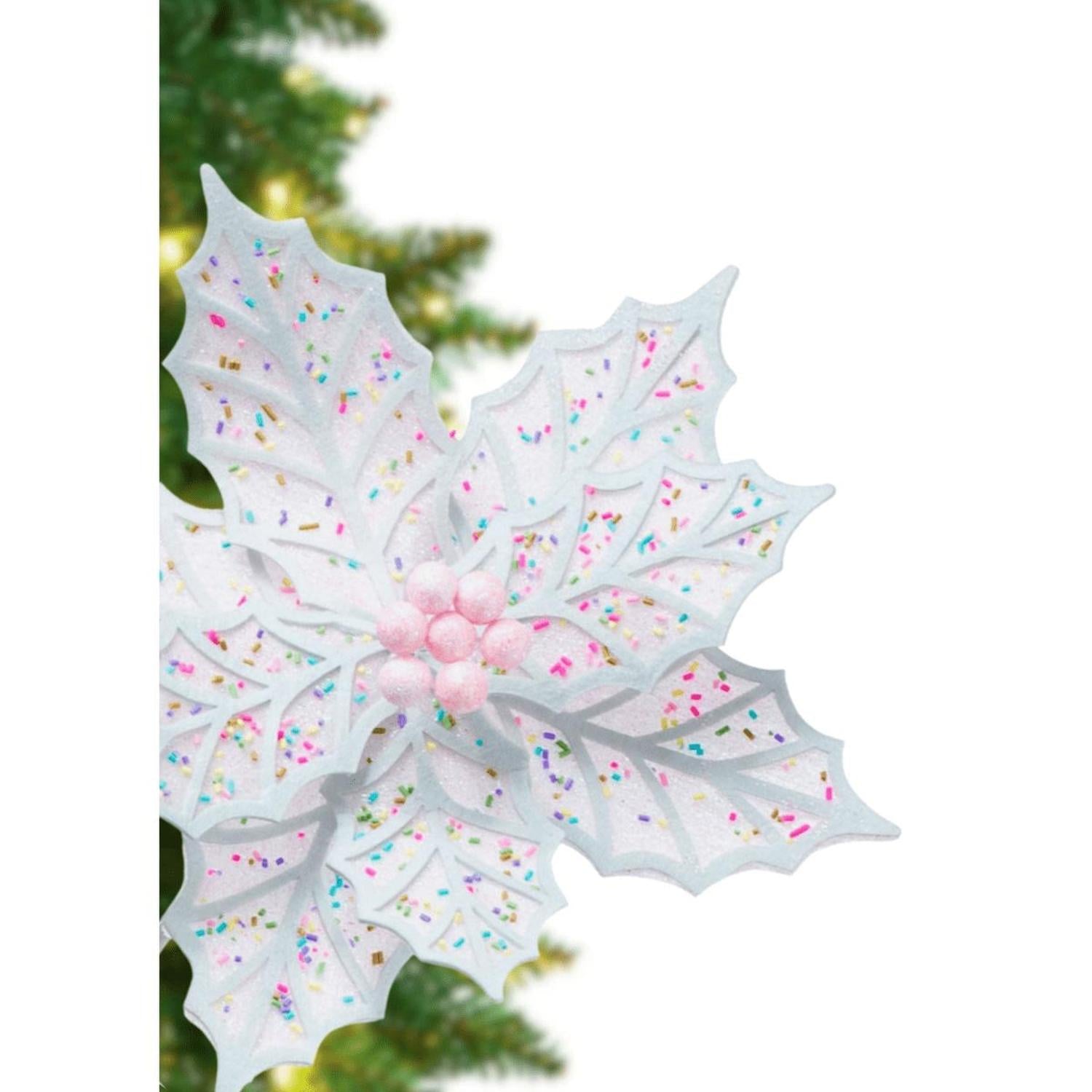 22" Confetti Poinsettia Stem