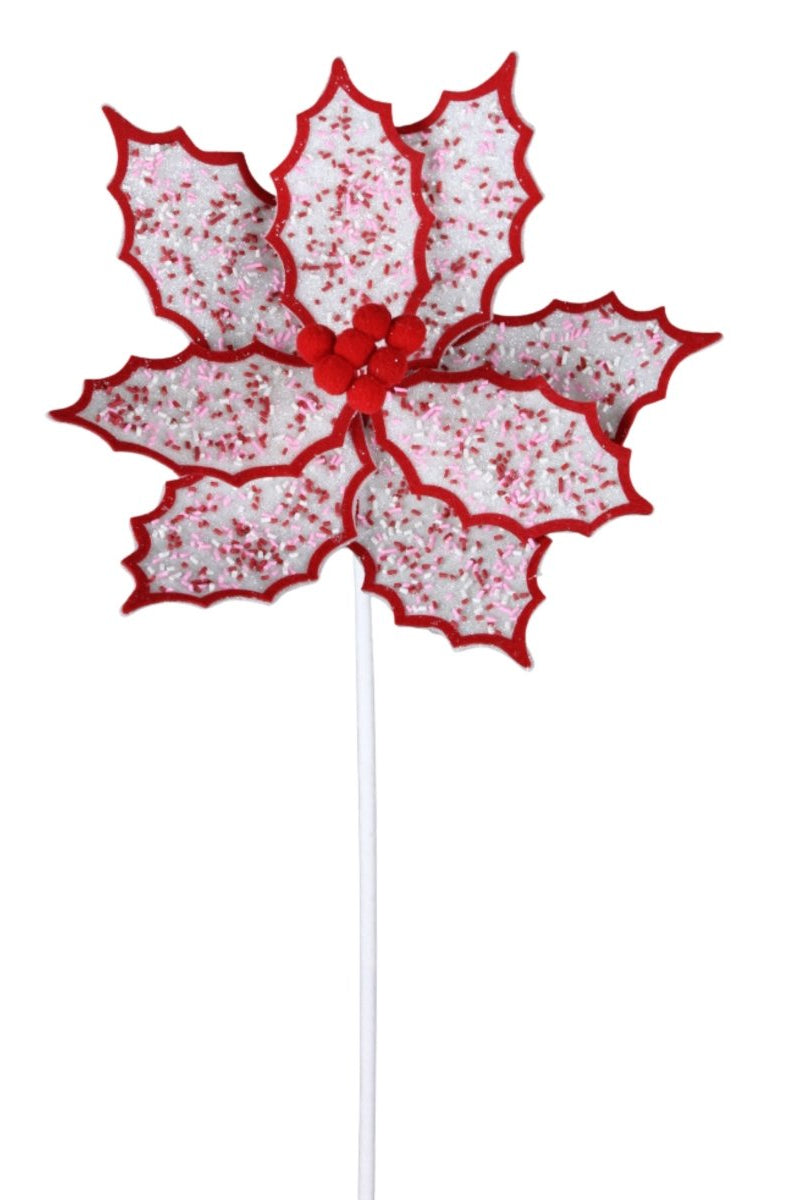 Shop For 22" Confetti Poinsettia Stem: Red