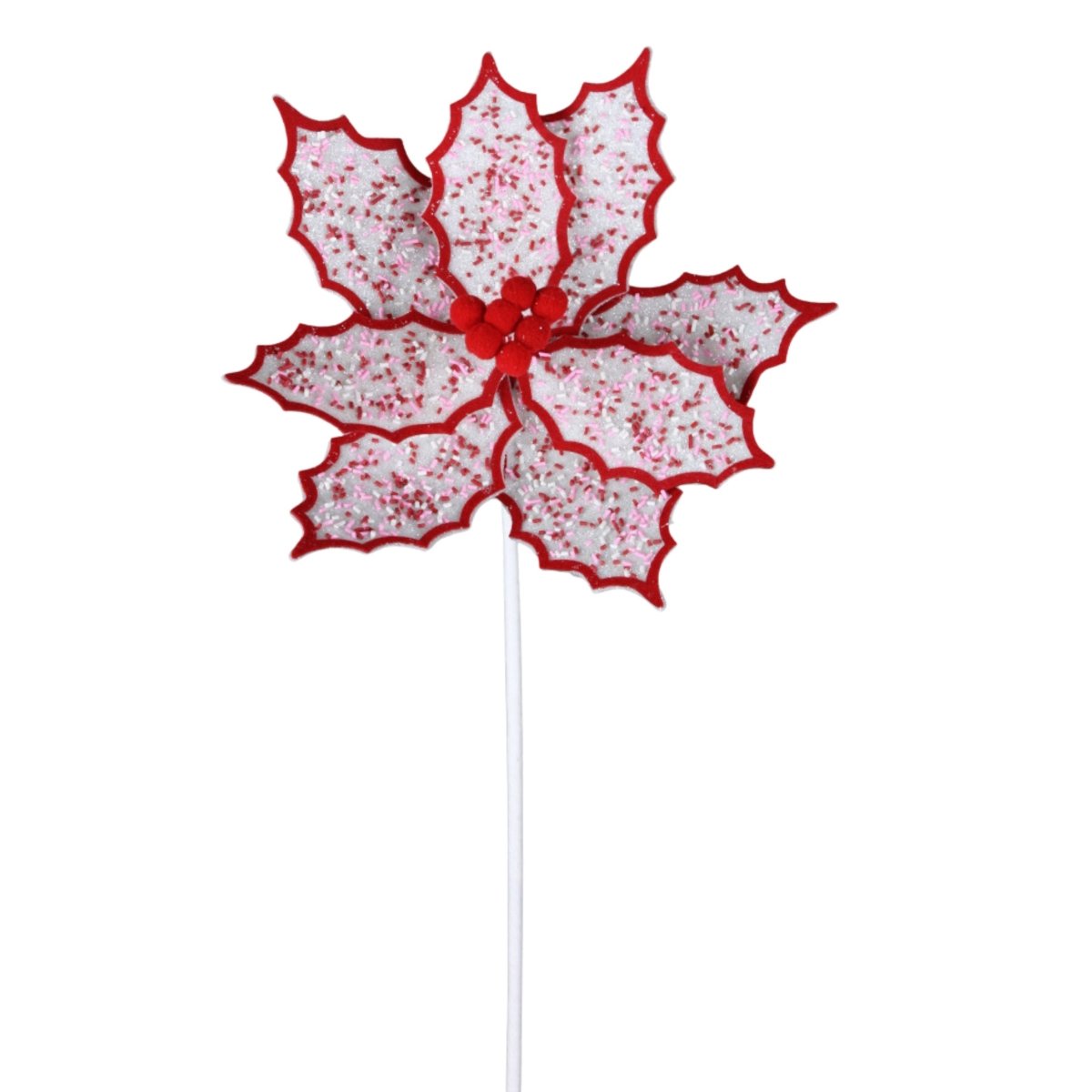 Shop For 22" Confetti Poinsettia Stem: Red
