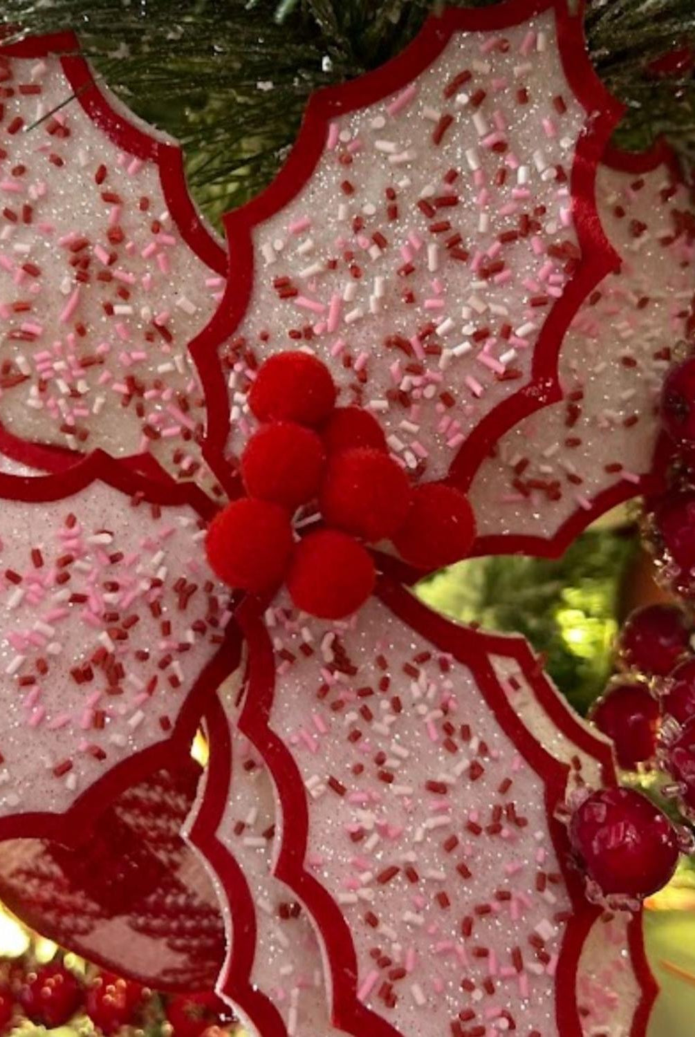 22" Confetti Poinsettia Stem: Red