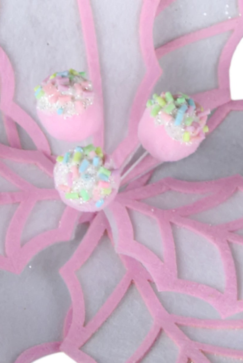 Shop For 22" Confetti Poinsettia Stem: White/Pink