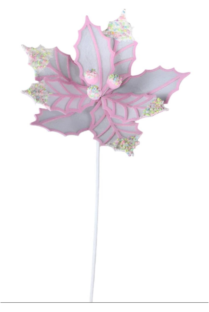Shop For 22" Confetti Poinsettia Stem: White/Pink