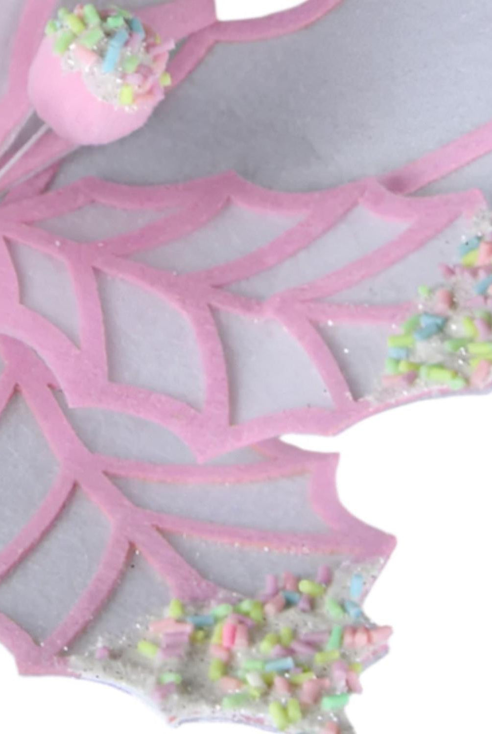 22" Confetti Poinsettia Stem: White/Pink