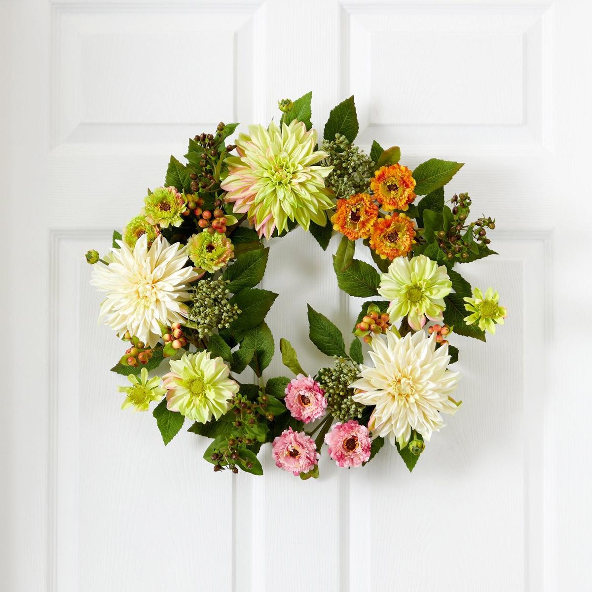 Shop For 22” Dahlia & Mum Wreath