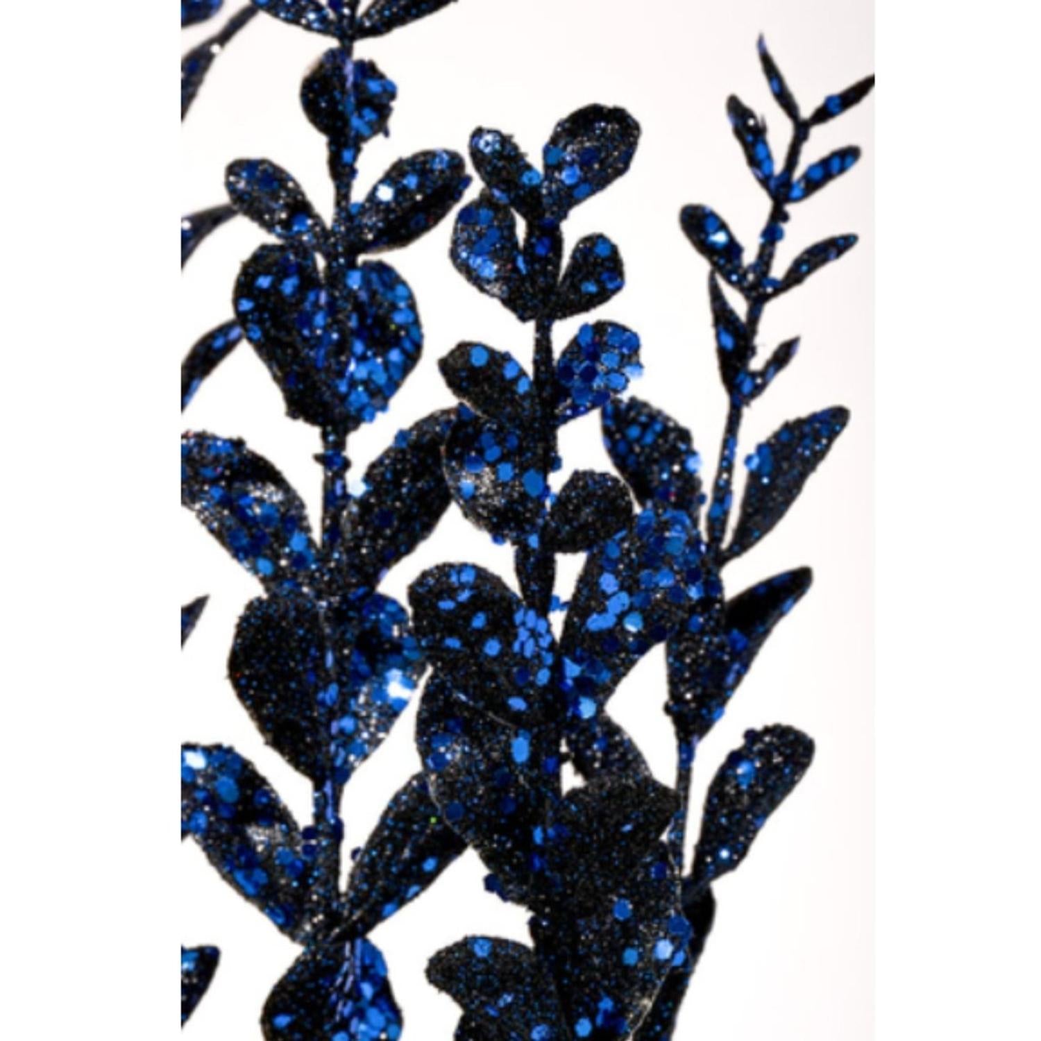 Shop For 22" Glitter Boxwood Spray: Midnight Blue