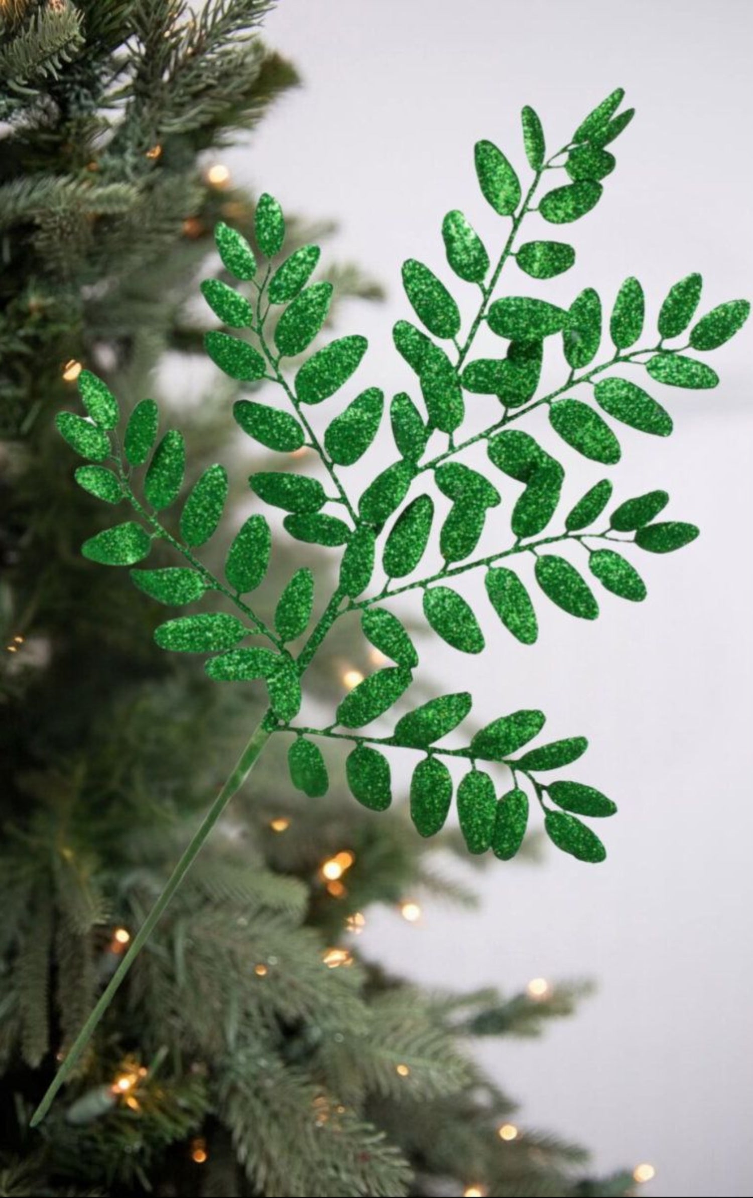 Shop For 22" Honey Locust Glitter Spray: Holiday Green
