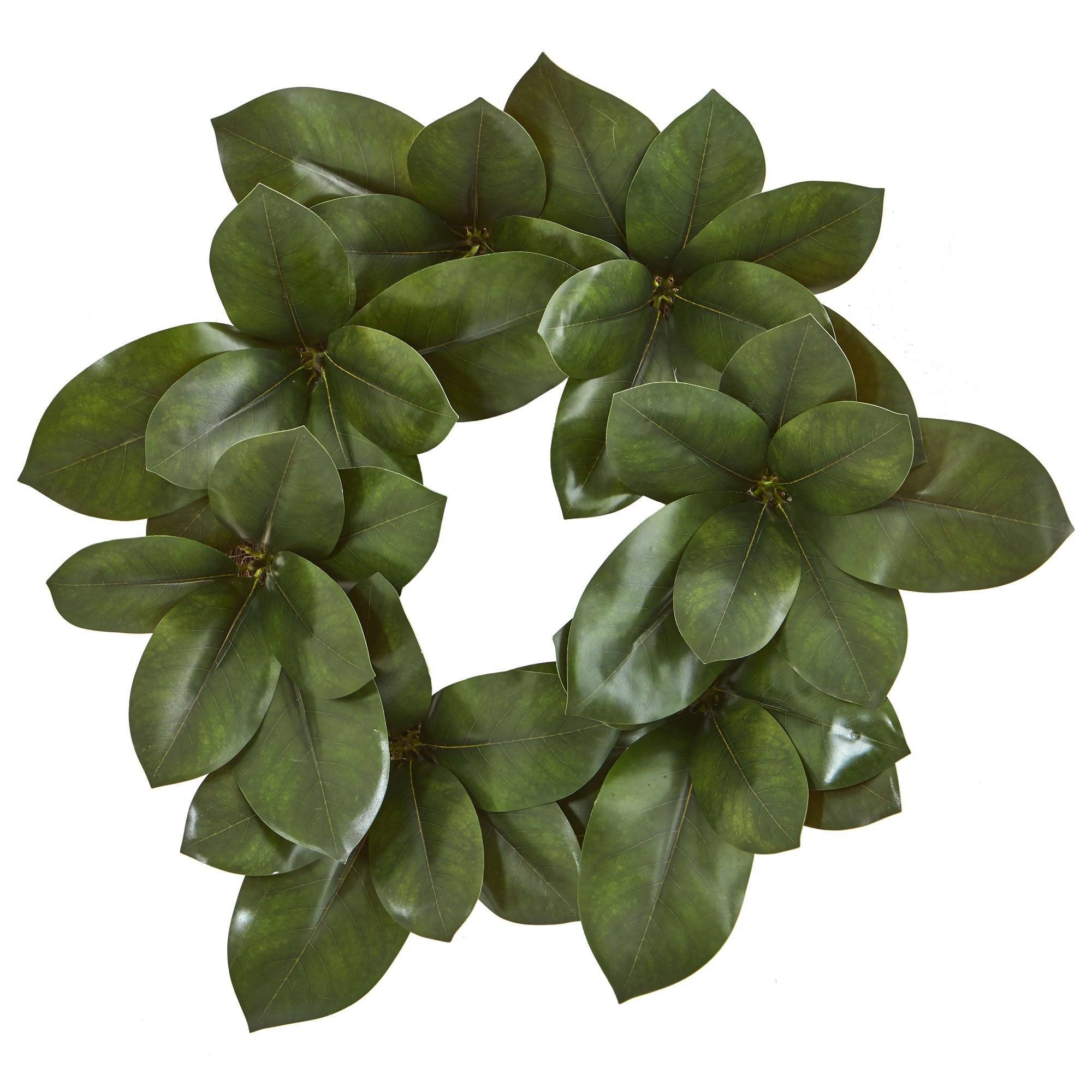 Shop For 22” Magnolia Leaf Artificial Wreath
