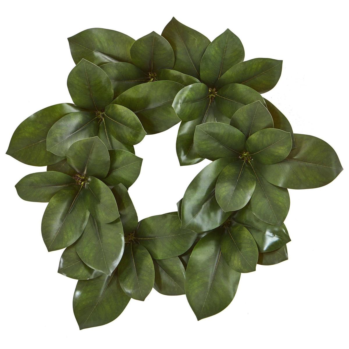 Shop For 22” Magnolia Leaf Artificial Wreath
