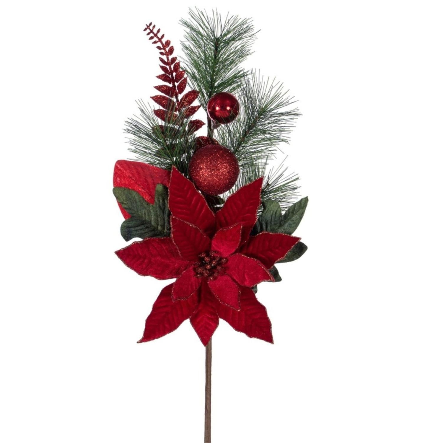 Shop For 22" Merry Red Poinsettia Fern Spray