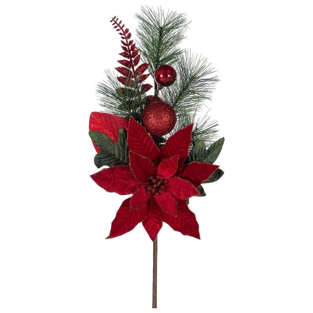 Shop For 22" Merry Red Poinsettia Fern Spray