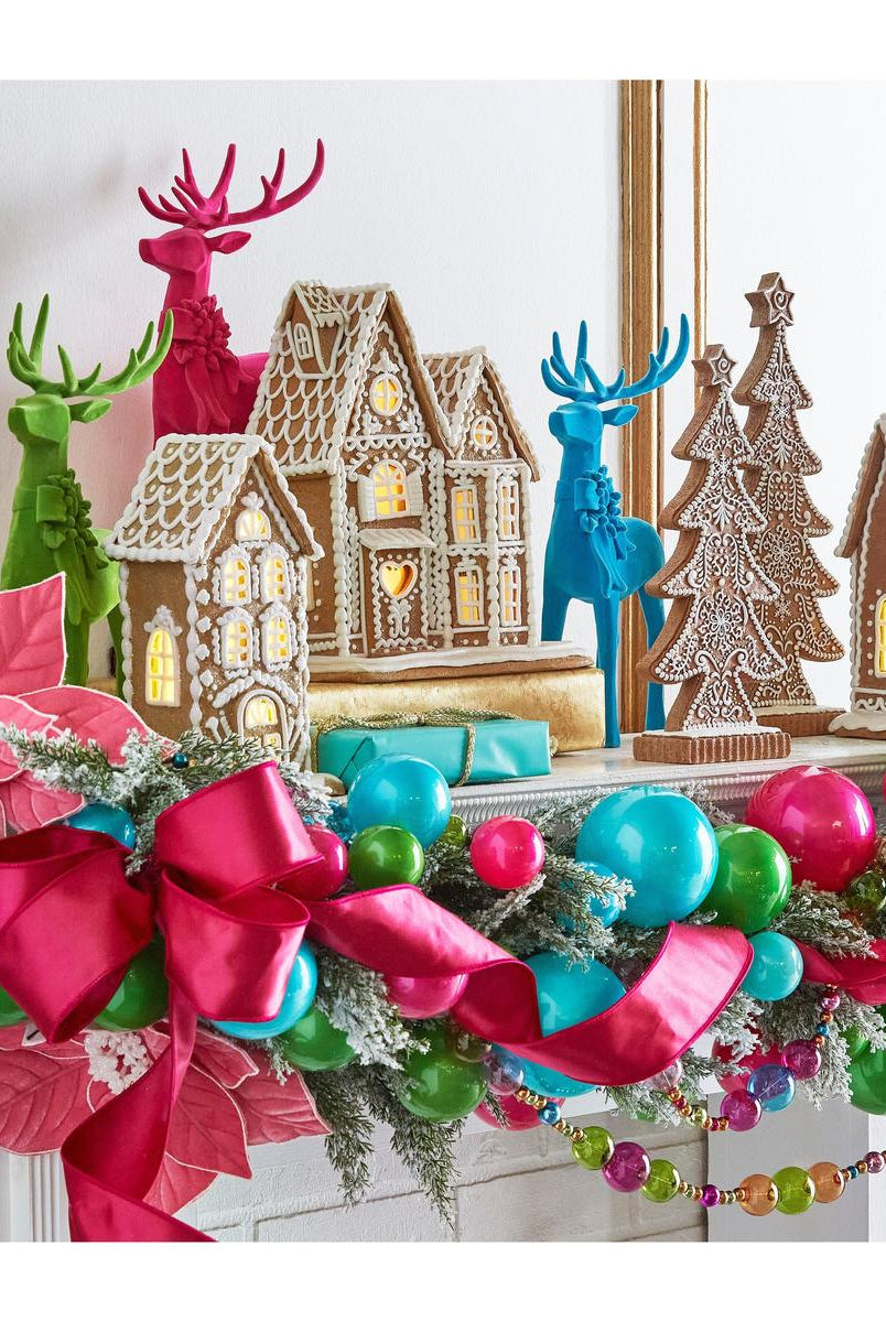 Shop For 22" Pink Glitter Trim Poinsettia Stem