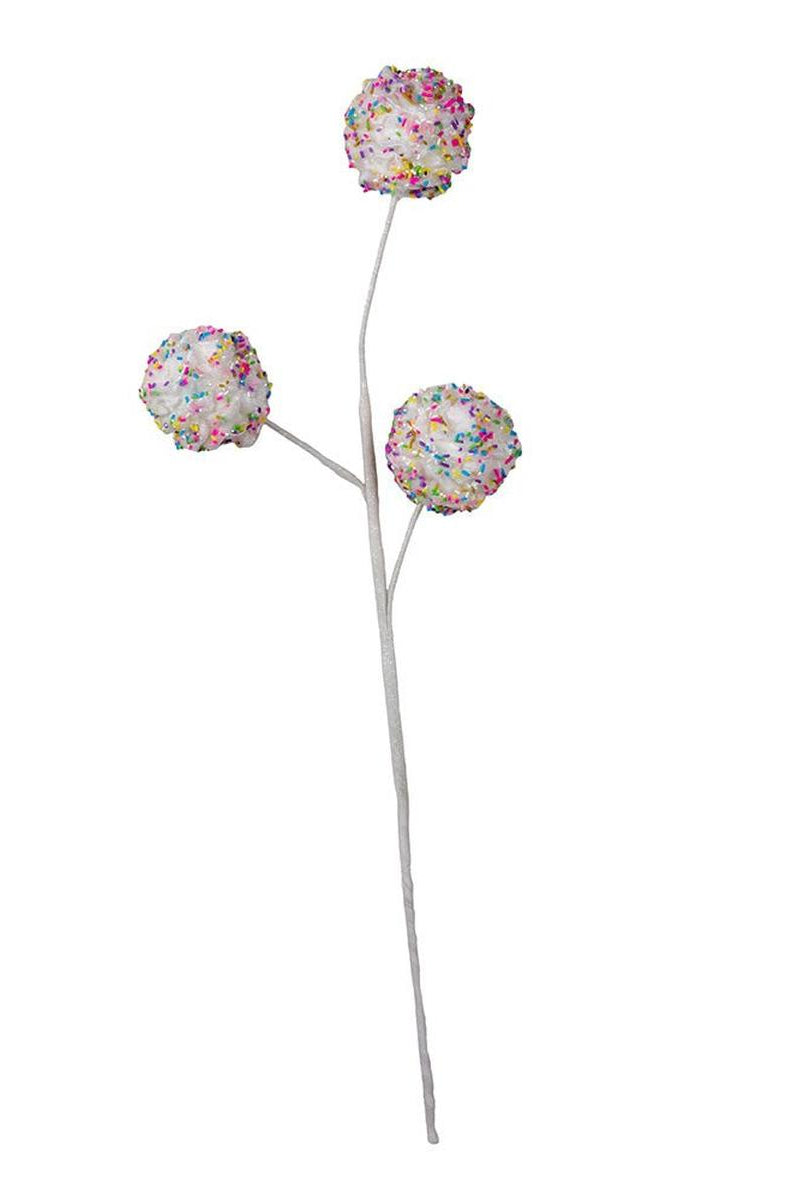Shop For 22" White Frosted With Sprinkles Ball Pick