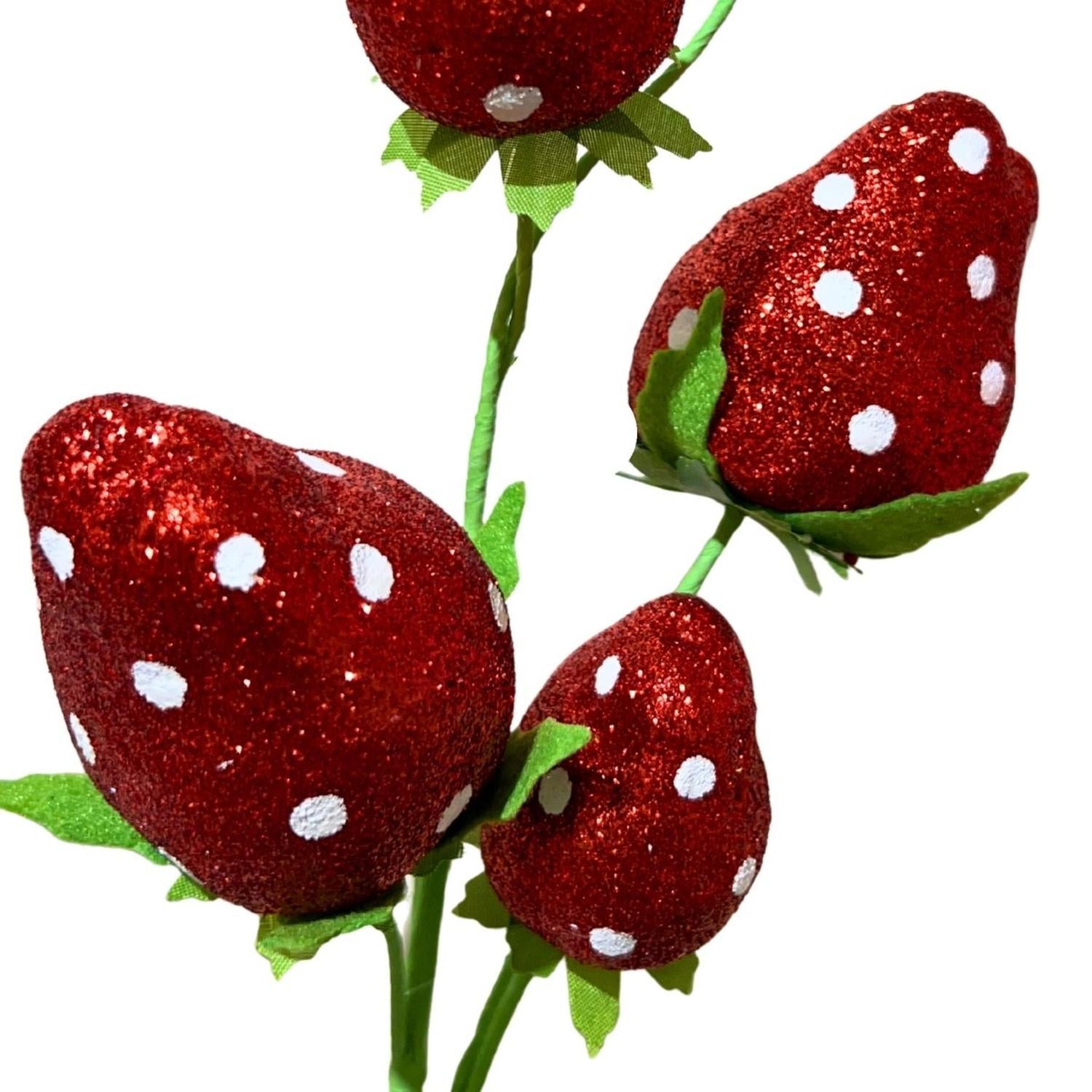 22in Glitter Polka Dot Strawberry Spray